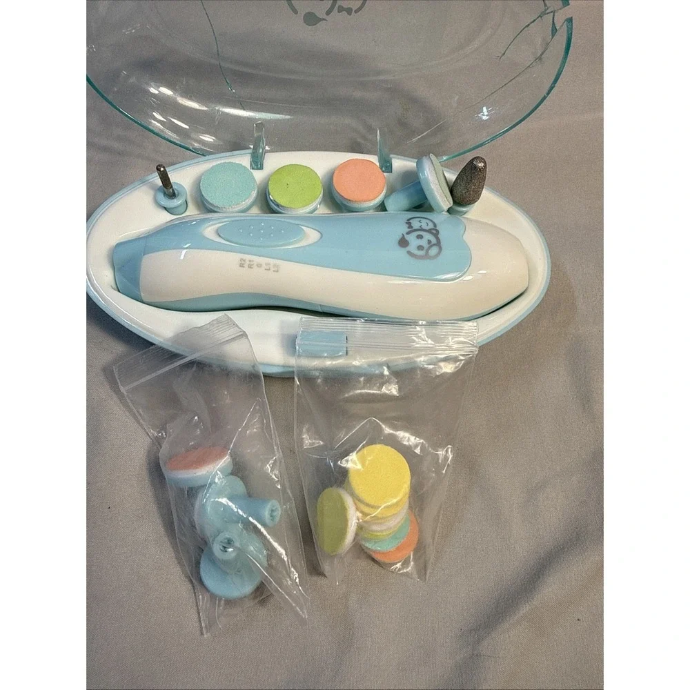 Royal Angels Baby Electric Nail Trimmer Kit - Safe Infant File Clippers Blue